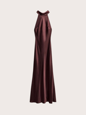 High Neck Satin Dress